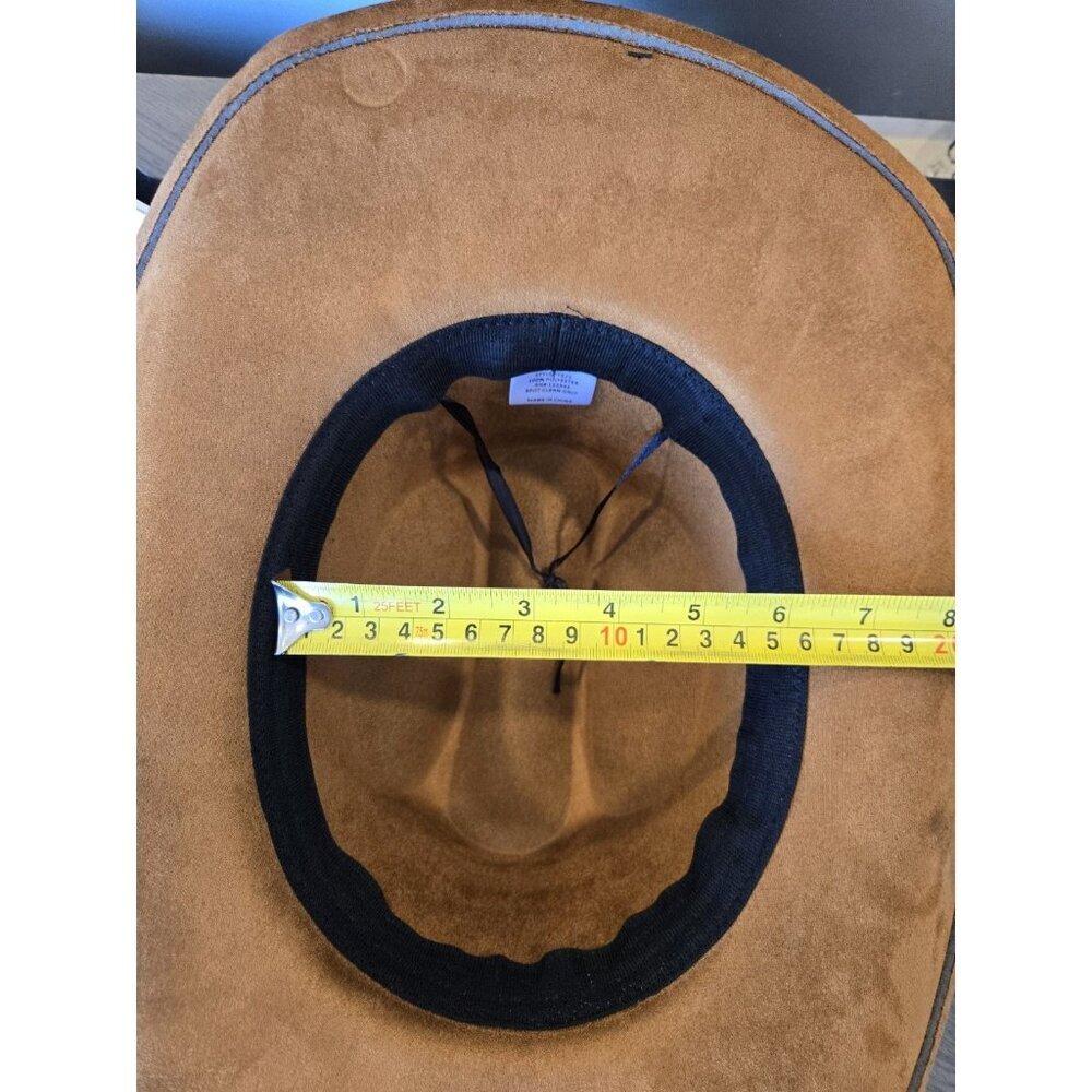 New Brown Cowboy Cowgirl Hat Western Style Bull Pendant Strap Men Women Retro - Picture 8 of 9